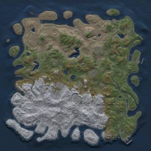 Thumbnail Rust Map: Procedural Map, Size: 4800, Seed: 611456010, 17 Monuments