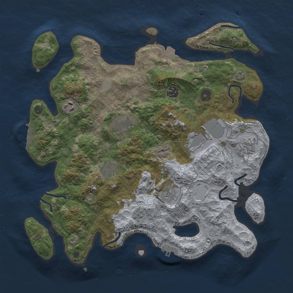 Rust Map: Procedural Map, Size: 3800, Seed: 14021989, 16 Monuments
