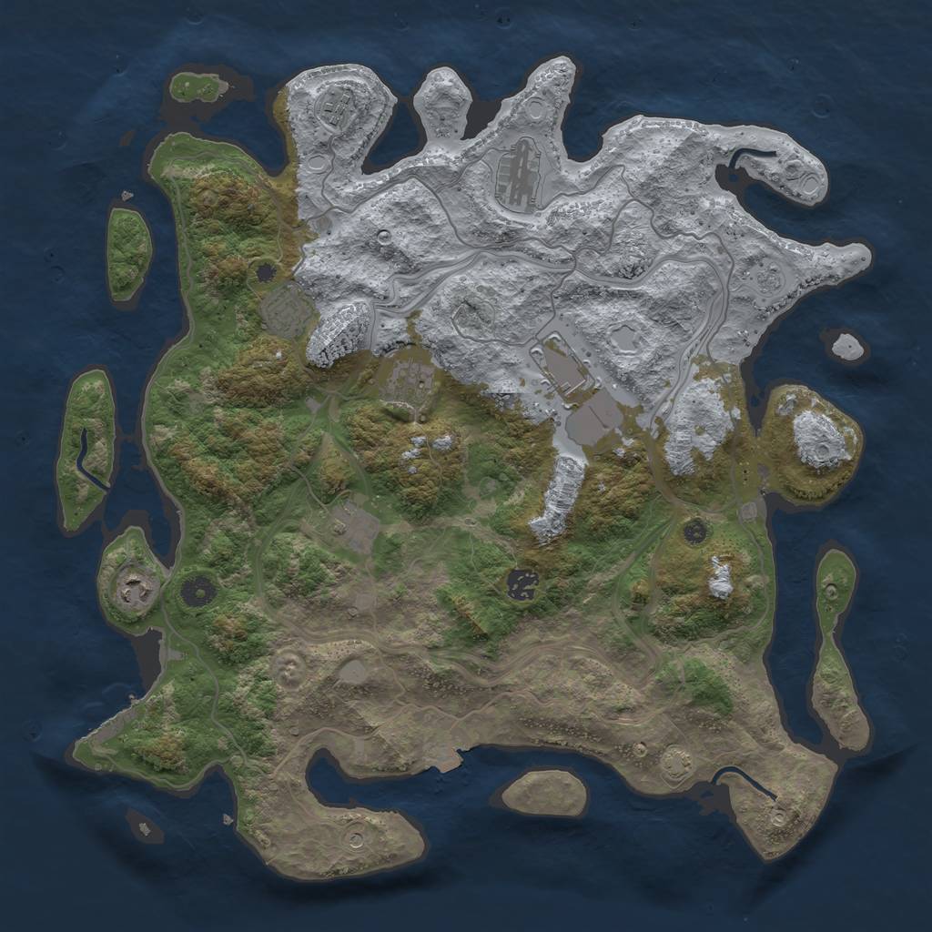 Rust Map: Procedural Map, Size: 4250, Seed: 989898, 15 Monuments