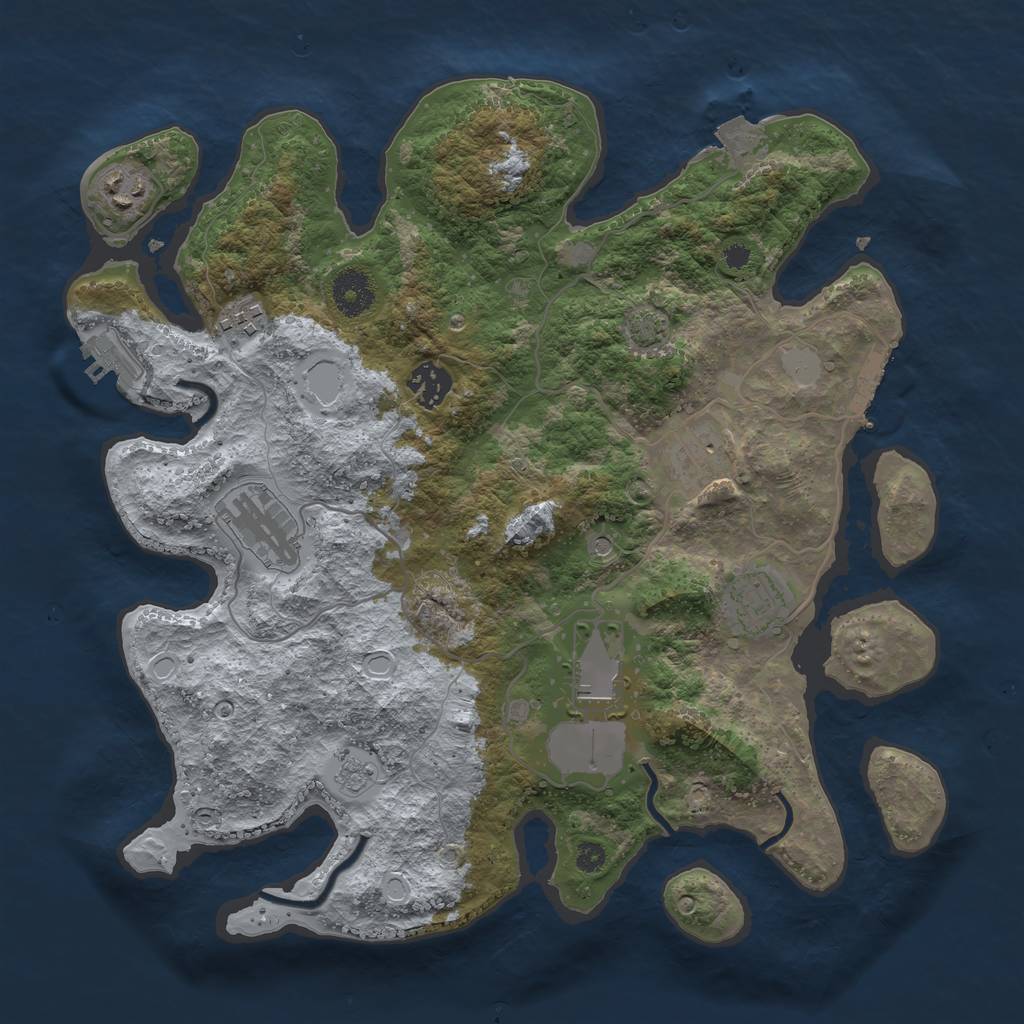 Rust Map: Procedural Map, Size: 3500, Seed: 371182767, 15 Monuments