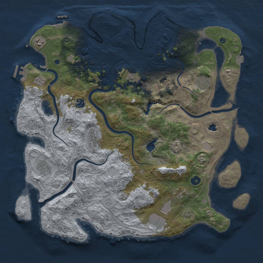 Rust Map: Procedural Map, Size: 4250, Seed: 90516416, 15 Monuments