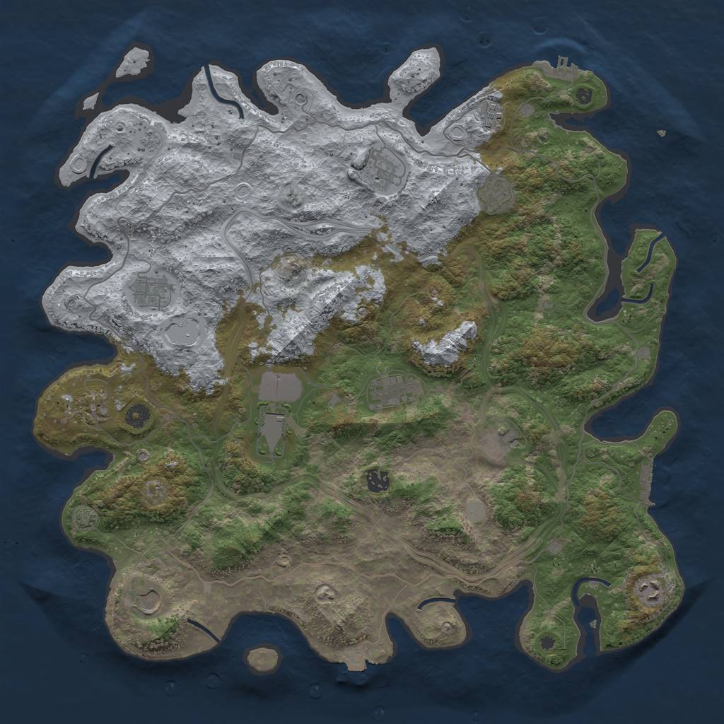 Rust Map: Procedural Map, Size: 4500, Seed: 867291787, 19 Monuments