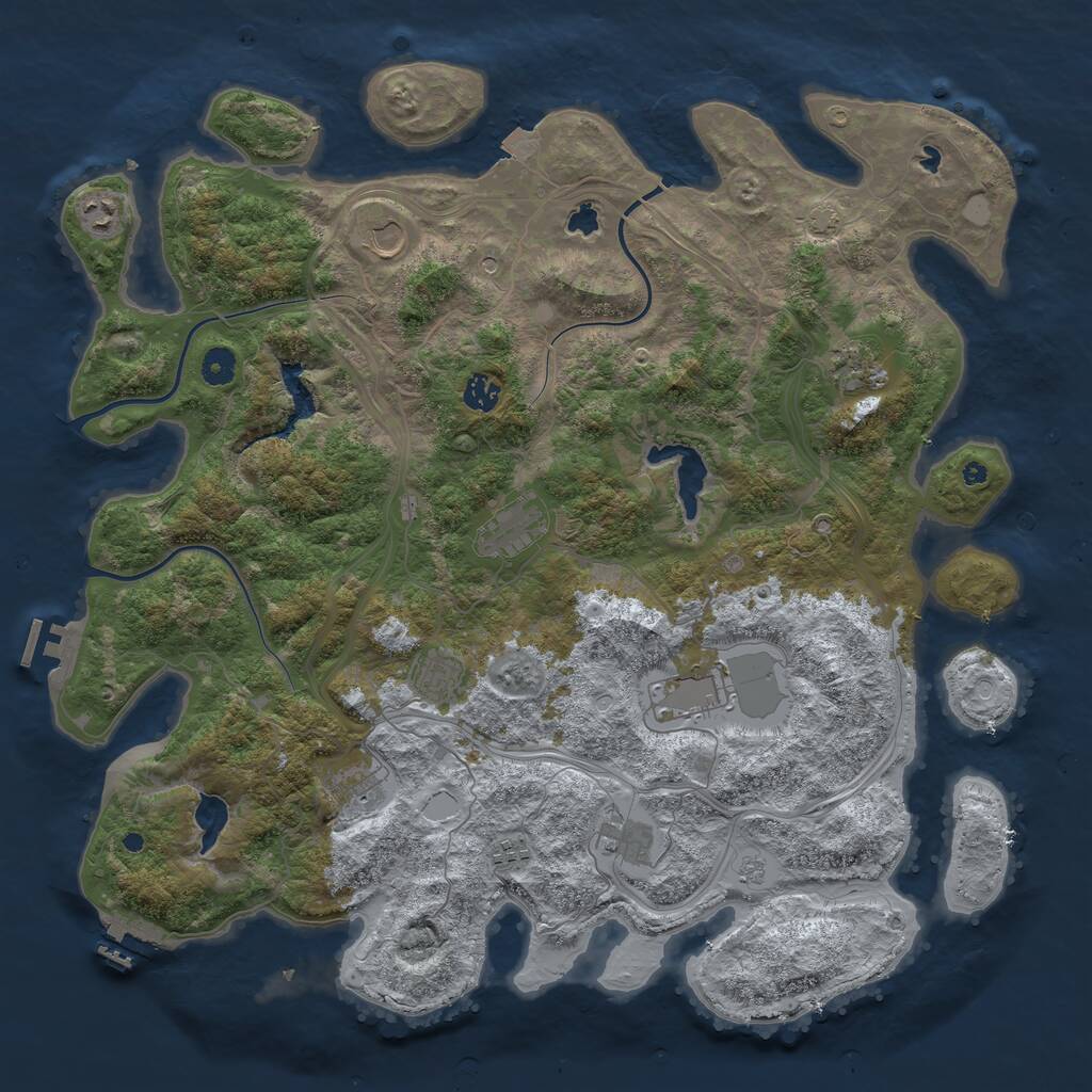Rust Map: Procedural Map, Size: 4500, Seed: 1503645629, 16 Monuments
