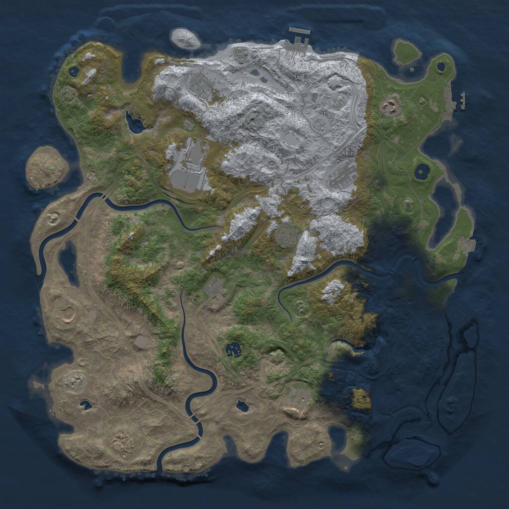 Rust Map: Procedural Map, Size: 4800, Seed: 1415712548, 17 Monuments