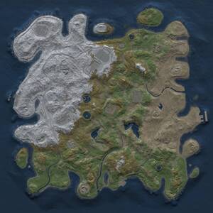 Thumbnail Rust Map: Procedural Map, Size: 4250, Seed: 1292844551, 15 Monuments