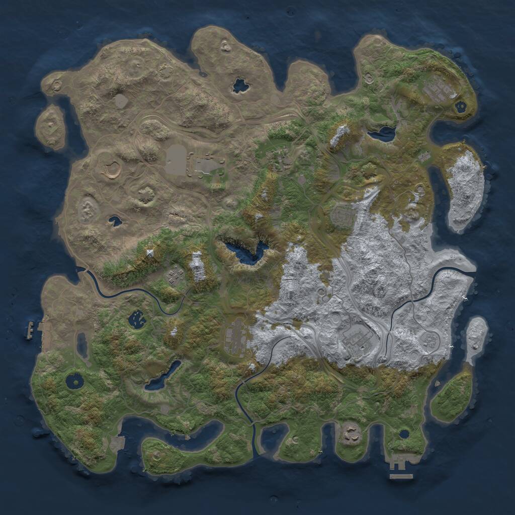 Rust Map: Procedural Map, Size: 4500, Seed: 1265114504, 16 Monuments