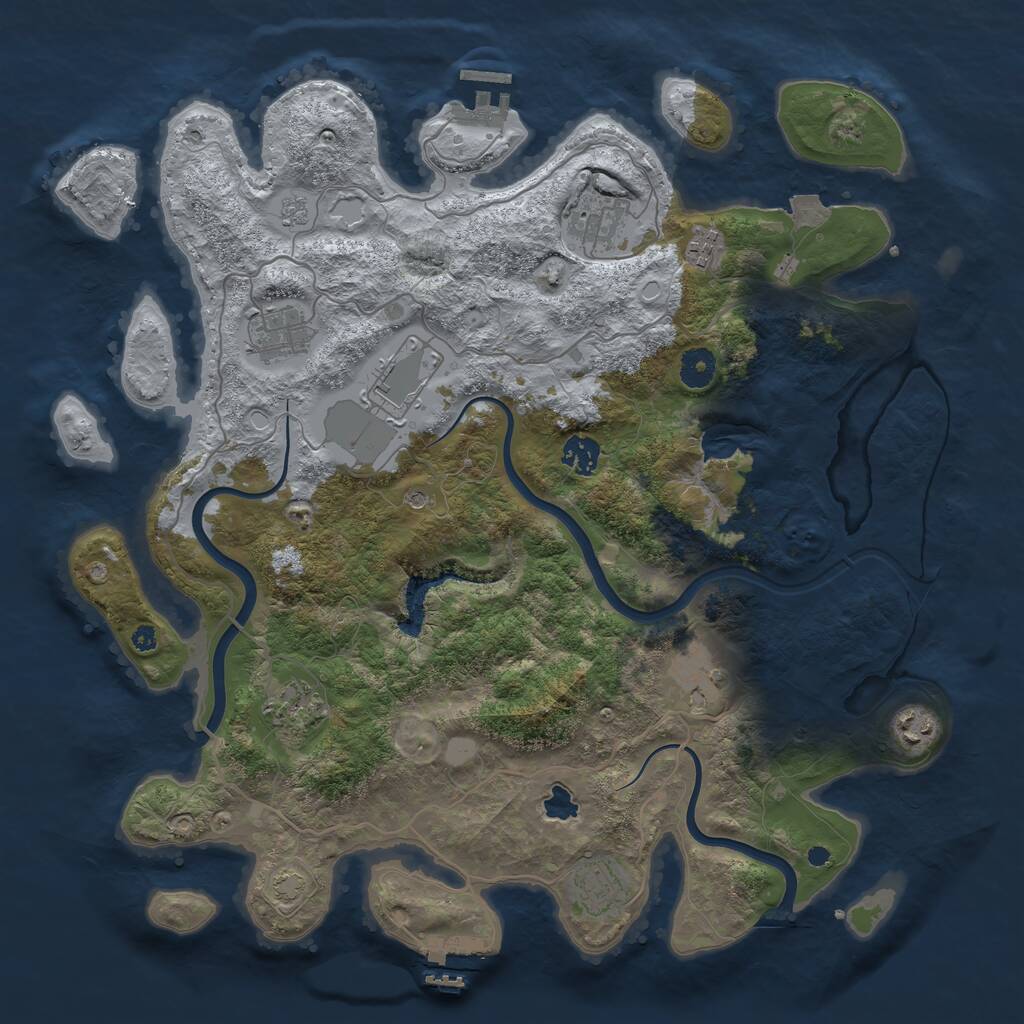 Rust Map: Procedural Map, Size: 4000, Seed: 19366562, 15 Monuments