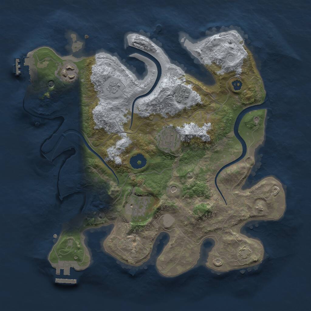 Rust Map: Procedural Map, Size: 3000, Seed: 6817402, 10 Monuments