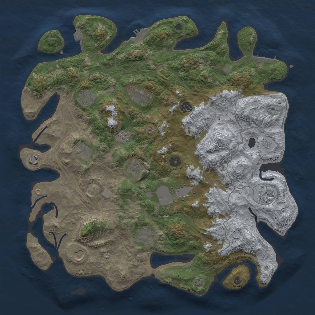 Rust Map: Procedural Map, Size: 4250, Seed: 2013272650, 19 Monuments