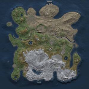 Thumbnail Rust Map: Procedural Map, Size: 3550, Seed: 1783562886, 14 Monuments