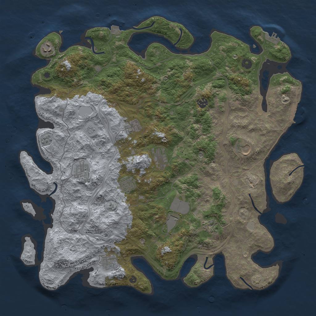Rust Map: Procedural Map, Size: 4500, Seed: 769416866, 19 Monuments