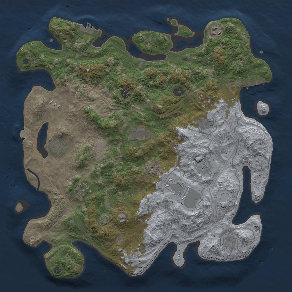 Rust Map: Procedural Map, Size: 4250, Seed: 8986583, 18 Monuments