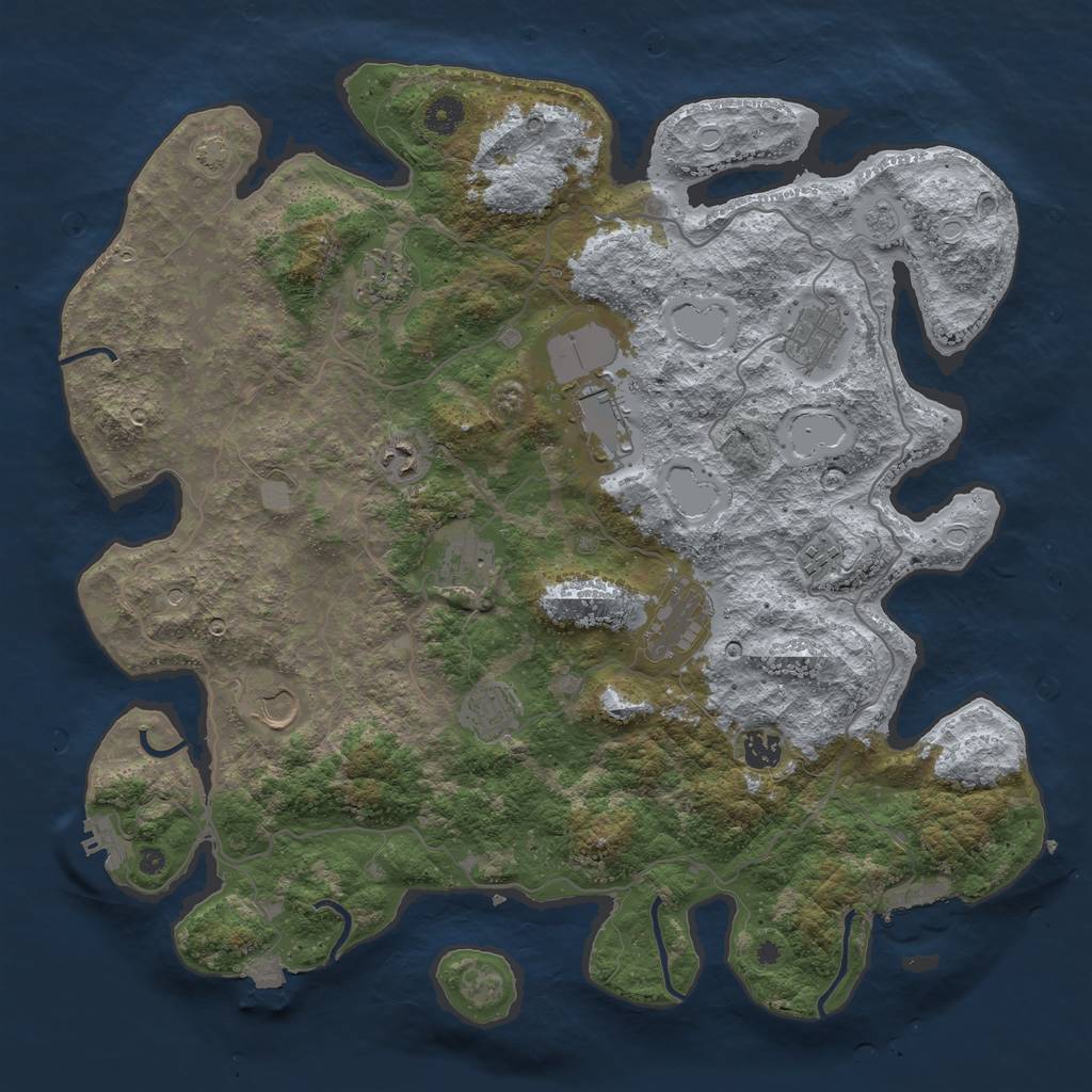 Rust Map: Procedural Map, Size: 4200, Seed: 6519651, 18 Monuments