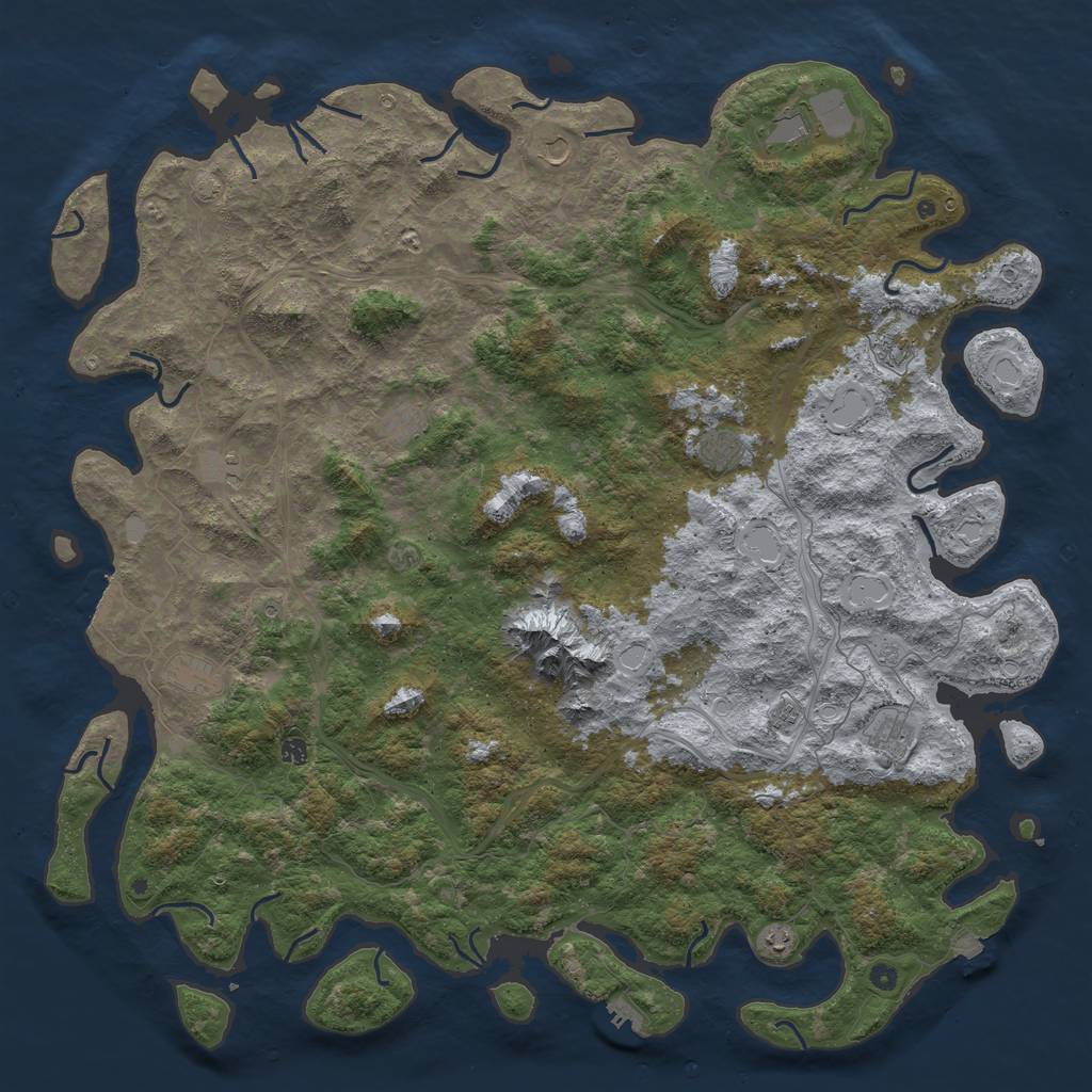 Rust Map: Procedural Map, Size: 6000, Seed: 1234433, 19 Monuments