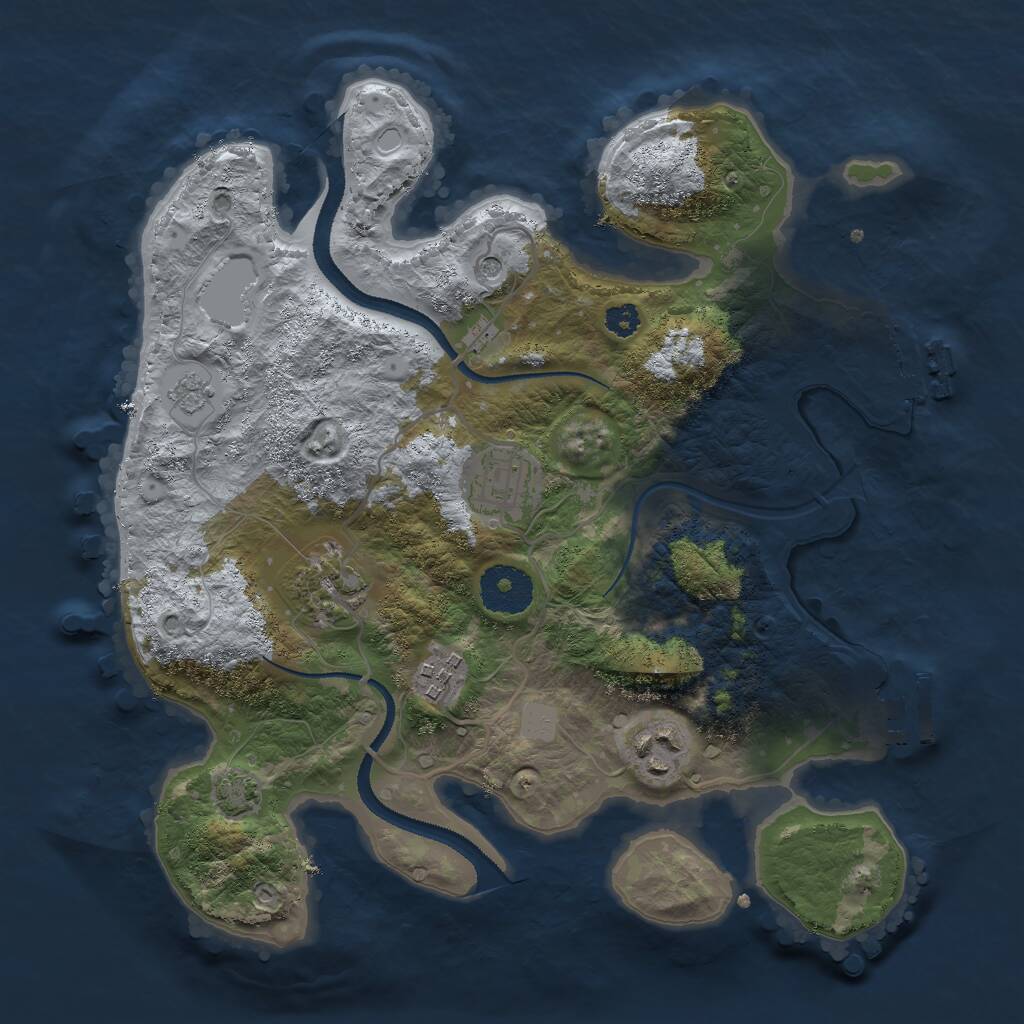 Rust Map: Procedural Map, Size: 3000, Seed: 757957961, 10 Monuments