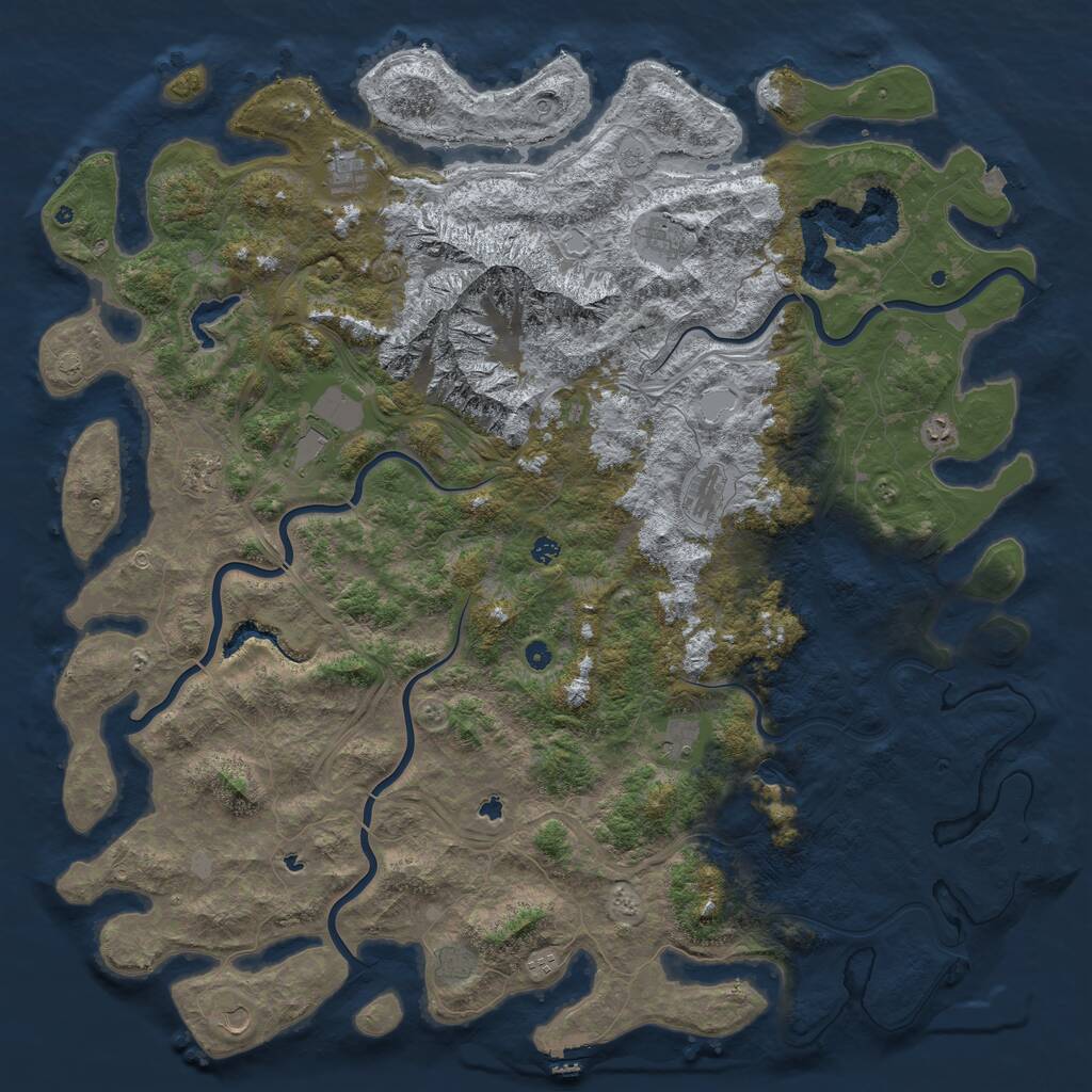 Rust Map: Procedural Map, Size: 6000, Seed: 1446548359, 17 Monuments