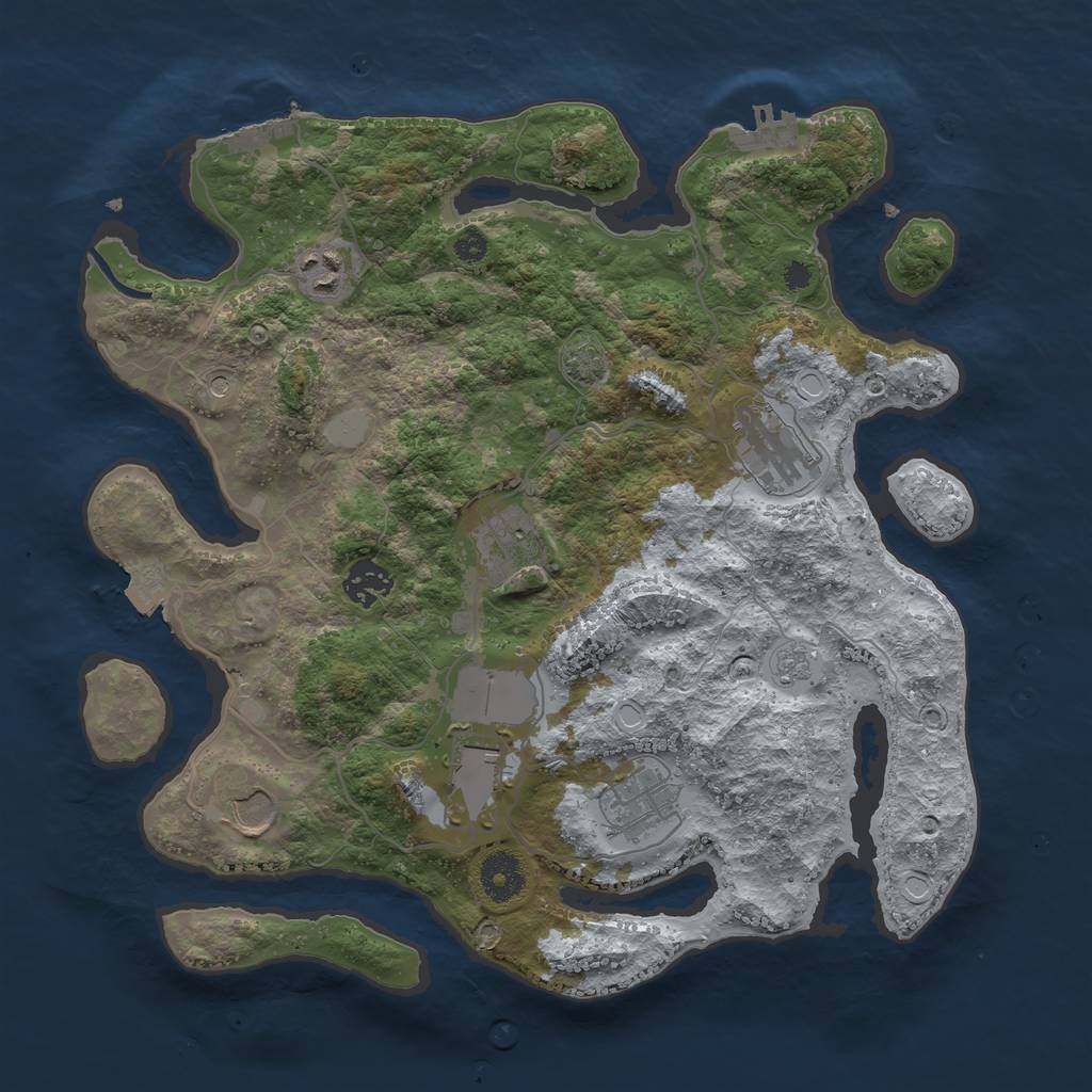 Rust Map: Procedural Map, Size: 3500, Seed: 1346, 15 Monuments
