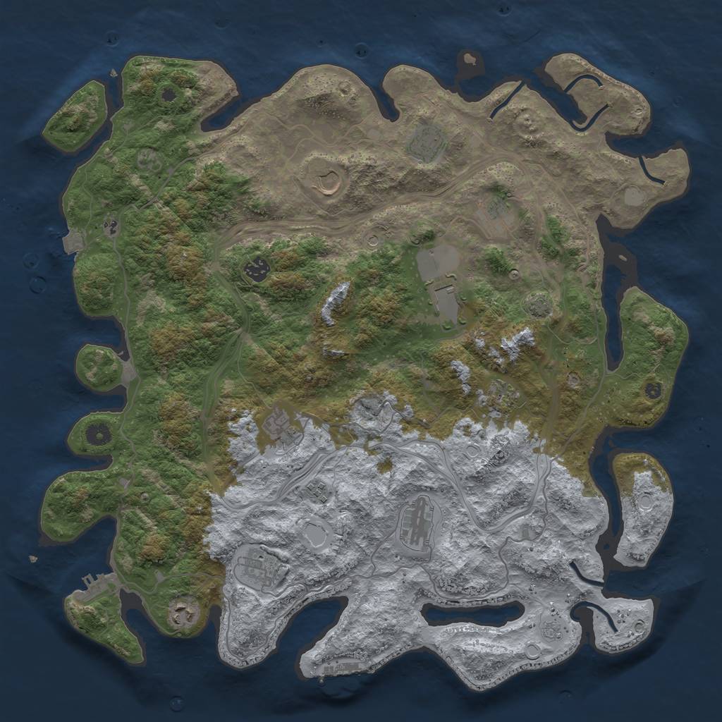 Rust Map: Procedural Map, Size: 4500, Seed: 1346467823, 19 Monuments