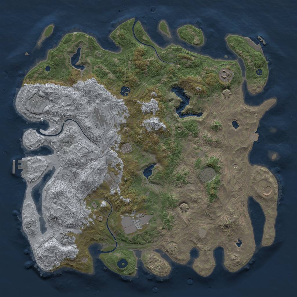 Rust Map: Procedural Map, Size: 4500, Seed: 276776299, 16 Monuments