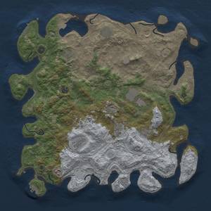 Thumbnail Rust Map: Procedural Map, Size: 4500, Seed: 1976618038, 18 Monuments