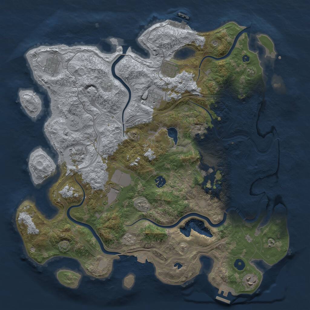 Rust Map: Procedural Map, Size: 4250, Seed: 1118620624, 15 Monuments