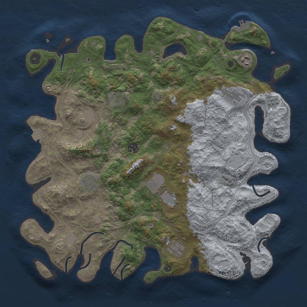 Rust Map: Procedural Map, Size: 4250, Seed: 632499482, 16 Monuments