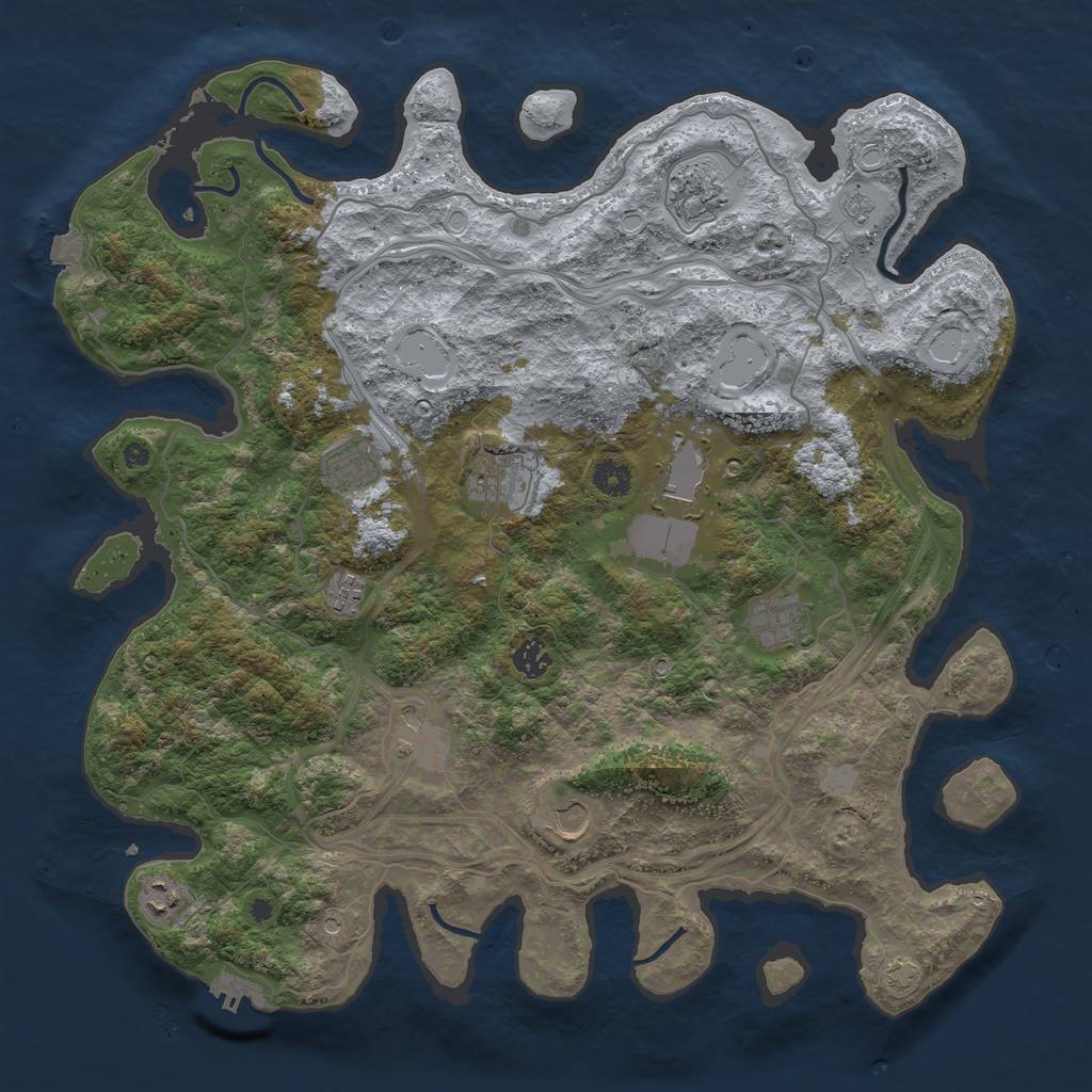 Rust Map: Procedural Map, Size: 4300, Seed: 8092023, 17 Monuments