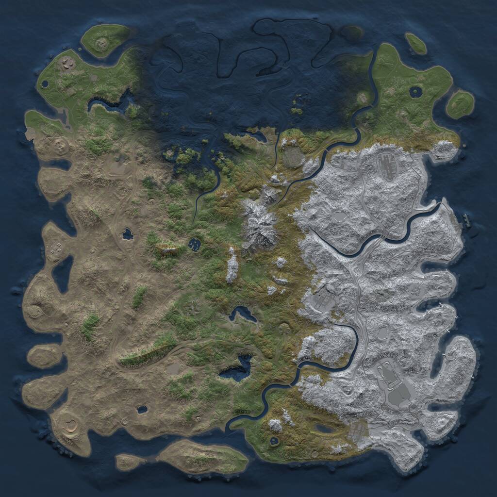 Rust Map: Procedural Map, Size: 6000, Seed: 92419418, 17 Monuments