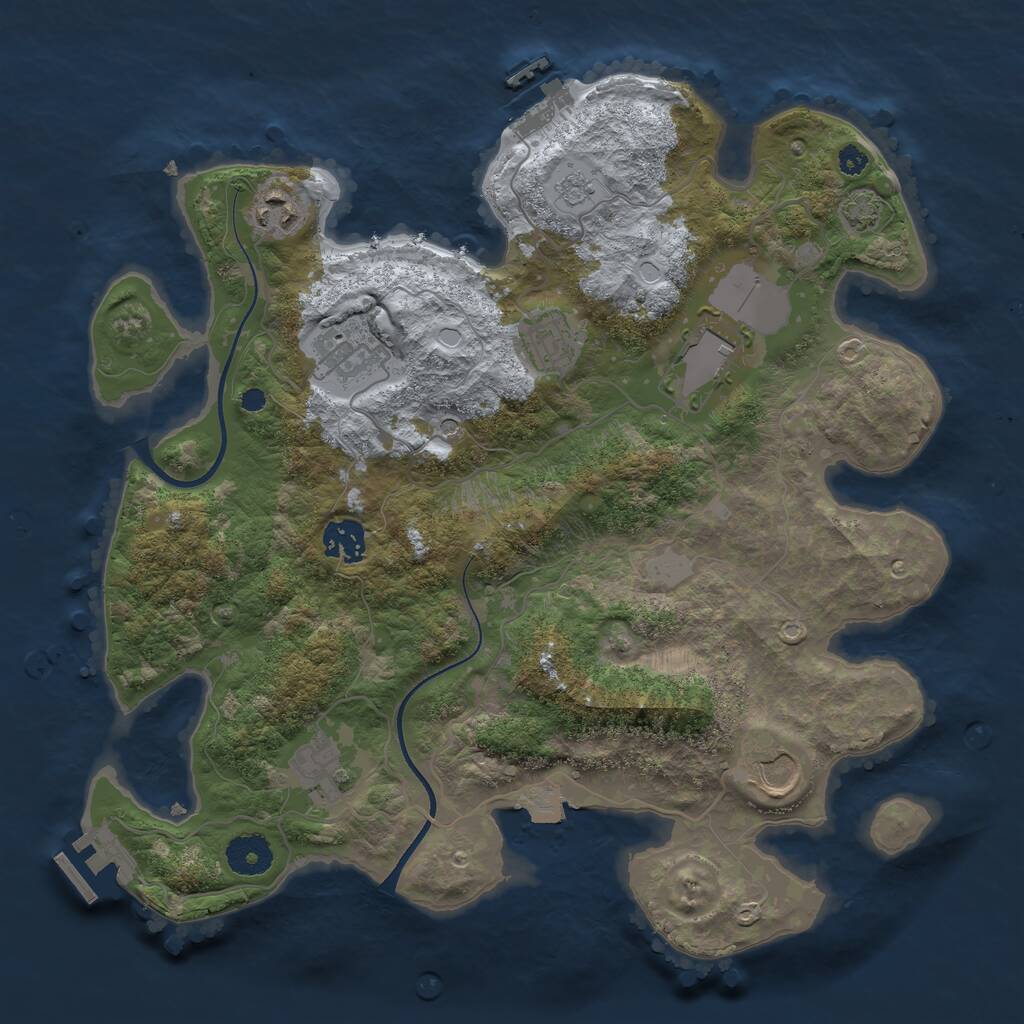 Rust Map: Procedural Map, Size: 3500, Seed: 20230908, 13 Monuments