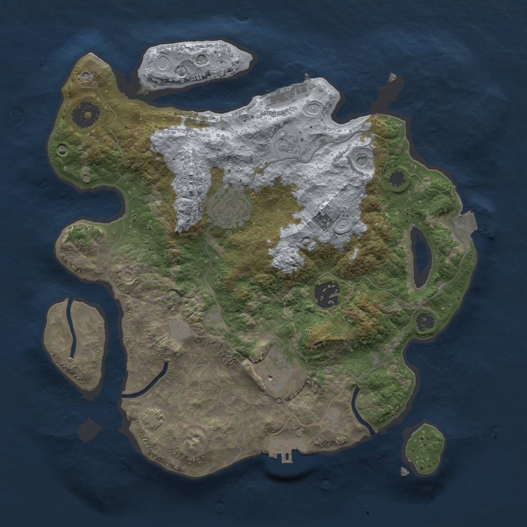 Rust Map: Procedural Map, Size: 3000, Seed: 1152540571, 11 Monuments