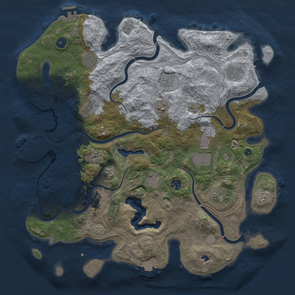 Rust Map: Procedural Map, Size: 4250, Seed: 761047966, 16 Monuments