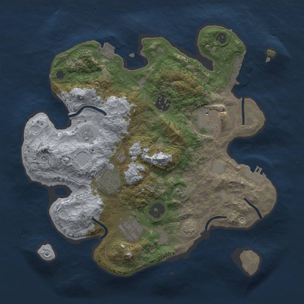 Rust Map: Procedural Map, Size: 3000, Seed: 538201450, 12 Monuments