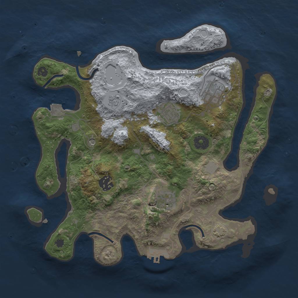 Rust Map: Procedural Map, Size: 3000, Seed: 411806621, 11 Monuments