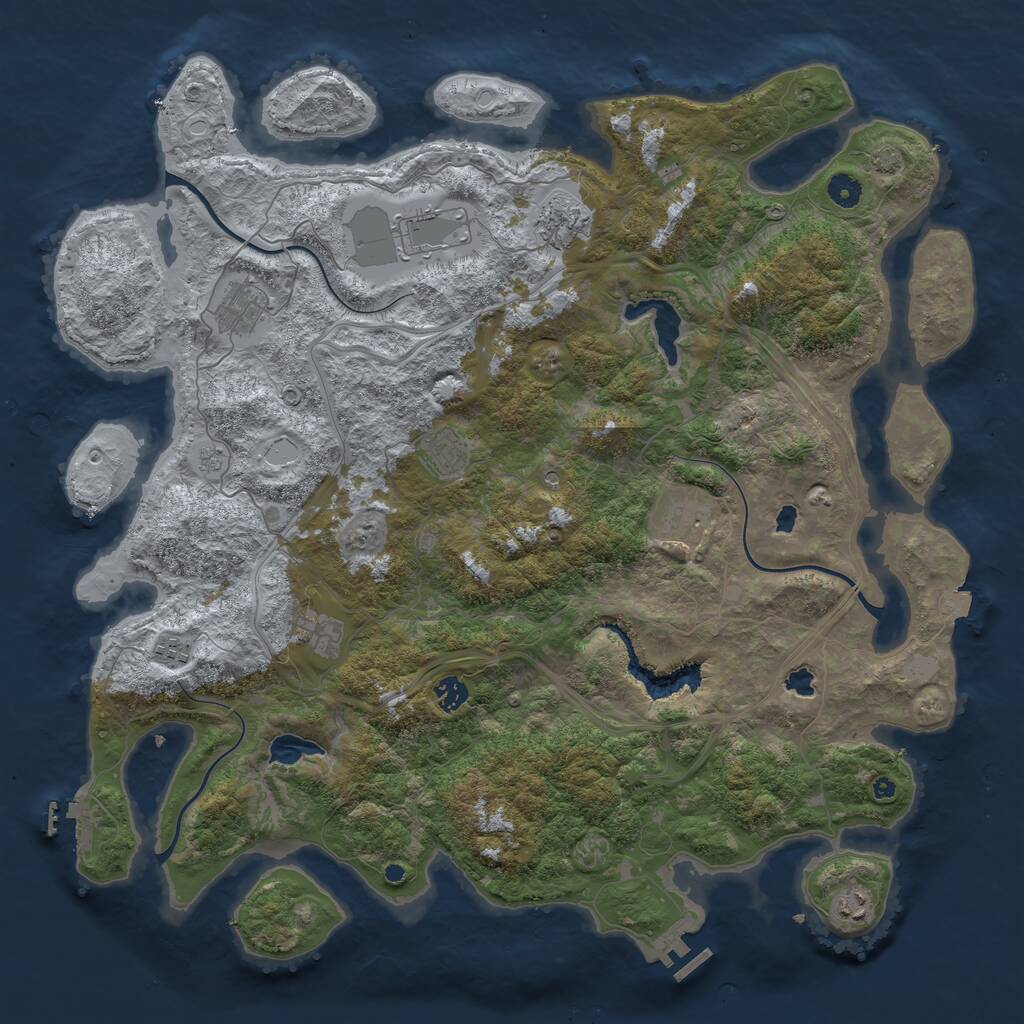 Rust Map: Procedural Map, Size: 4600, Seed: 1544395624, 15 Monuments