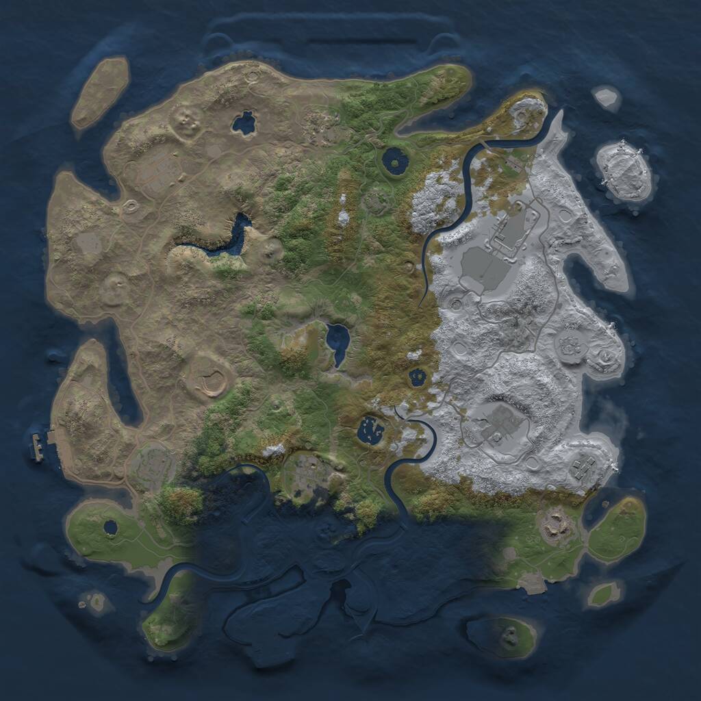Rust Map: Procedural Map, Size: 4000, Seed: 2124974933, 16 Monuments