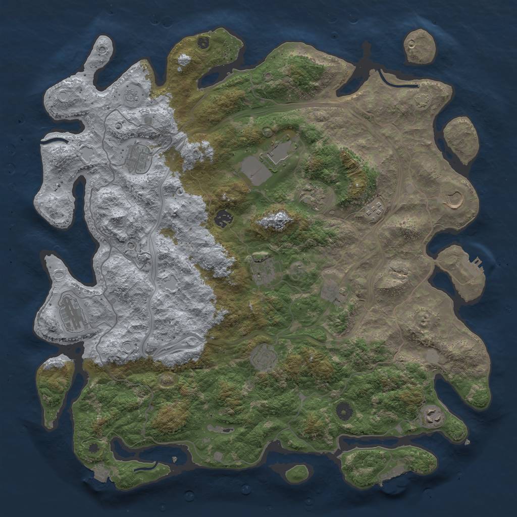 Rust Map: Procedural Map, Size: 4500, Seed: 5090, 19 Monuments