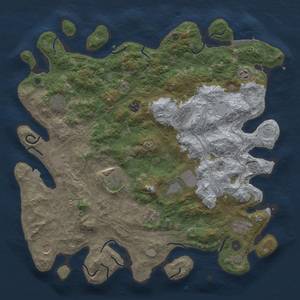 Thumbnail Rust Map: Procedural Map, Size: 4500, Seed: 6677777, 18 Monuments