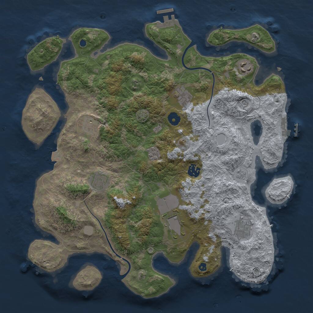 Rust Map: Procedural Map, Size: 3750, Seed: 1646267603, 14 Monuments