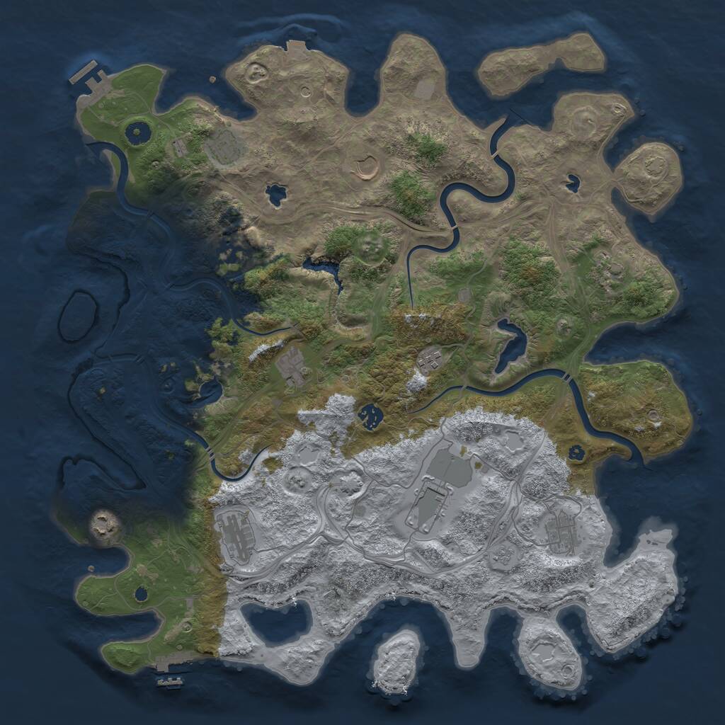 Rust Map: Procedural Map, Size: 4500, Seed: 1547011237, 17 Monuments