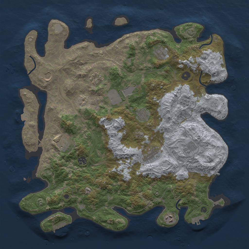 Rust Map: Procedural Map, Size: 4250, Seed: 2292828, 19 Monuments