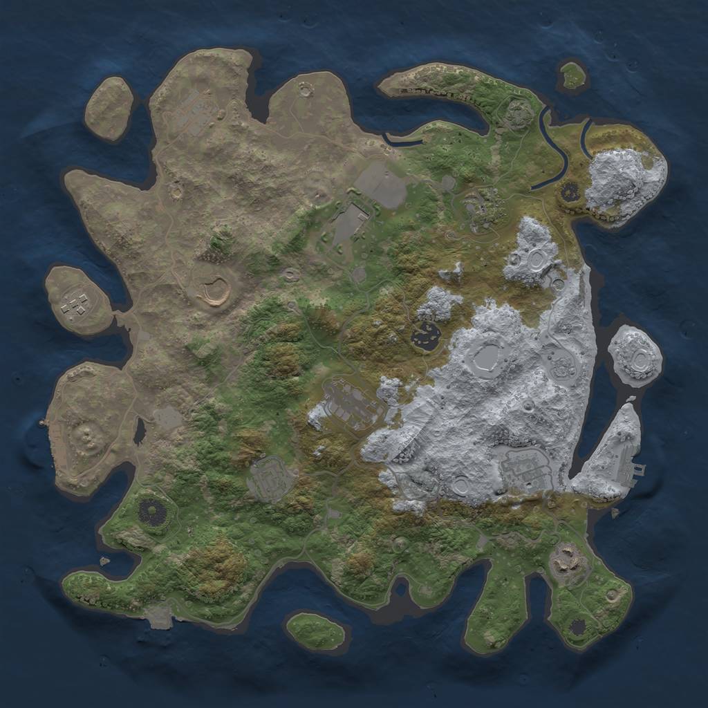 Rust Map: Procedural Map, Size: 3750, Seed: 277885, 18 Monuments
