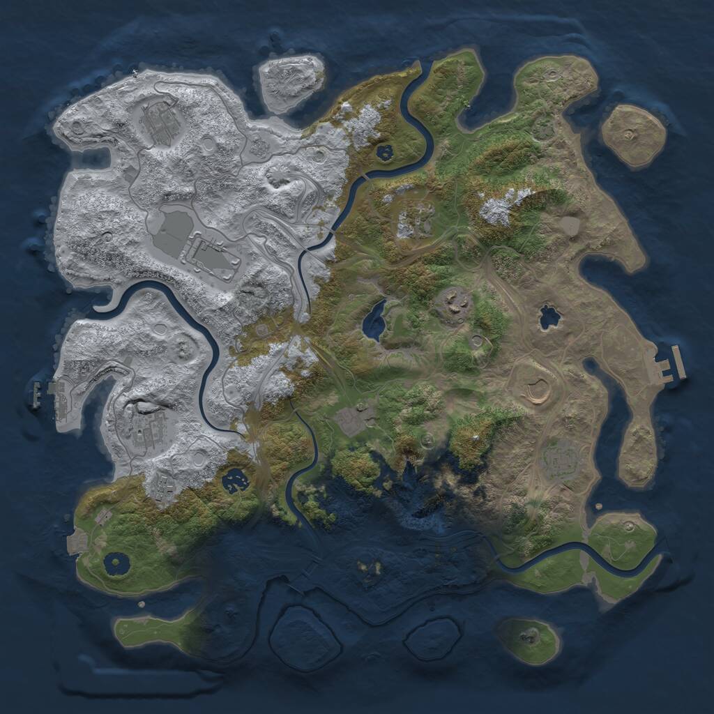 Rust Map: Procedural Map, Size: 4250, Seed: 42364728, 16 Monuments