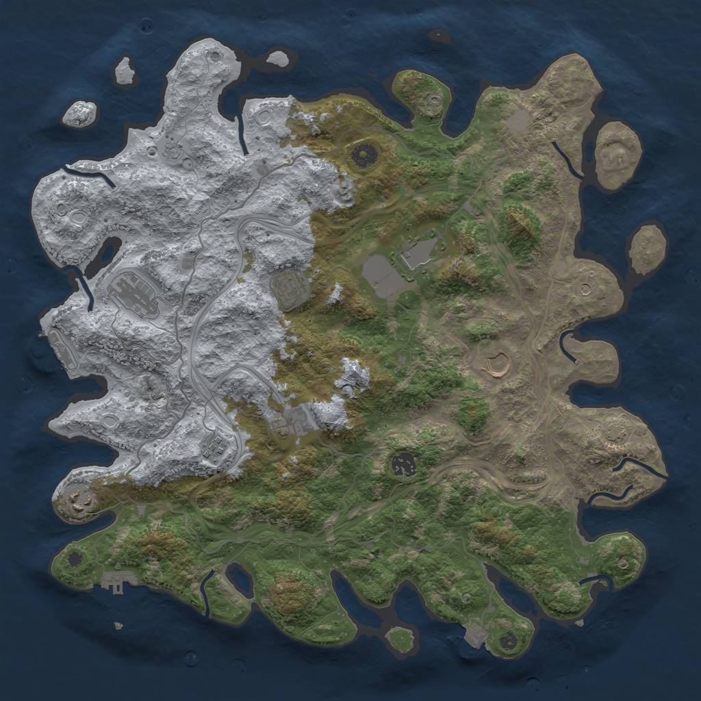 Rust Map: Procedural Map, Size: 4250, Seed: 78349204, 16 Monuments