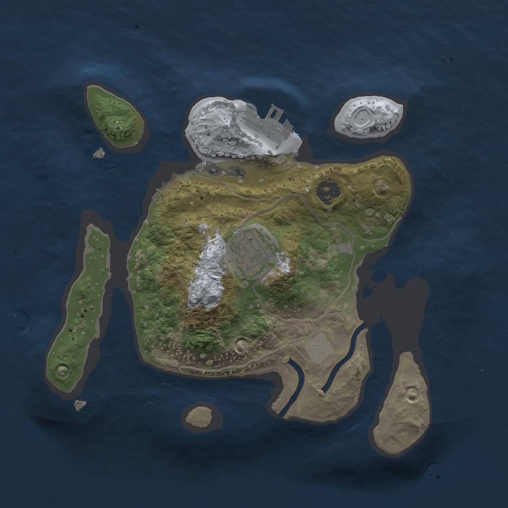 Rust Map: Procedural Map, Size: 2220, Seed: 4666, 5 Monuments