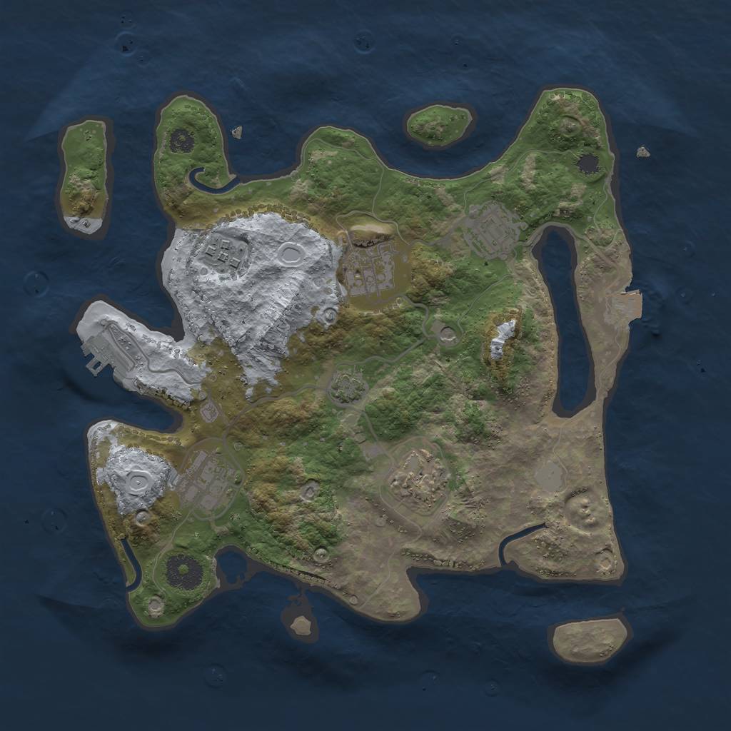 Rust Map: Procedural Map, Size: 3000, Seed: 5527, 11 Monuments