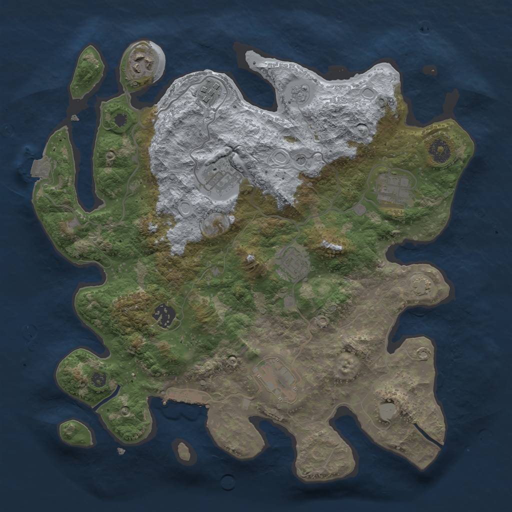 Rust Map: Procedural Map, Size: 3400, Seed: 1466576128, 14 Monuments