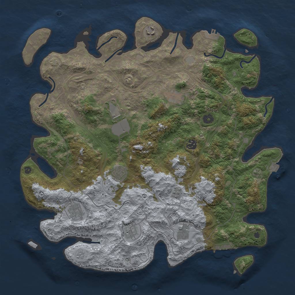 Rust Map: Procedural Map, Size: 4250, Seed: 1015914426, 17 Monuments