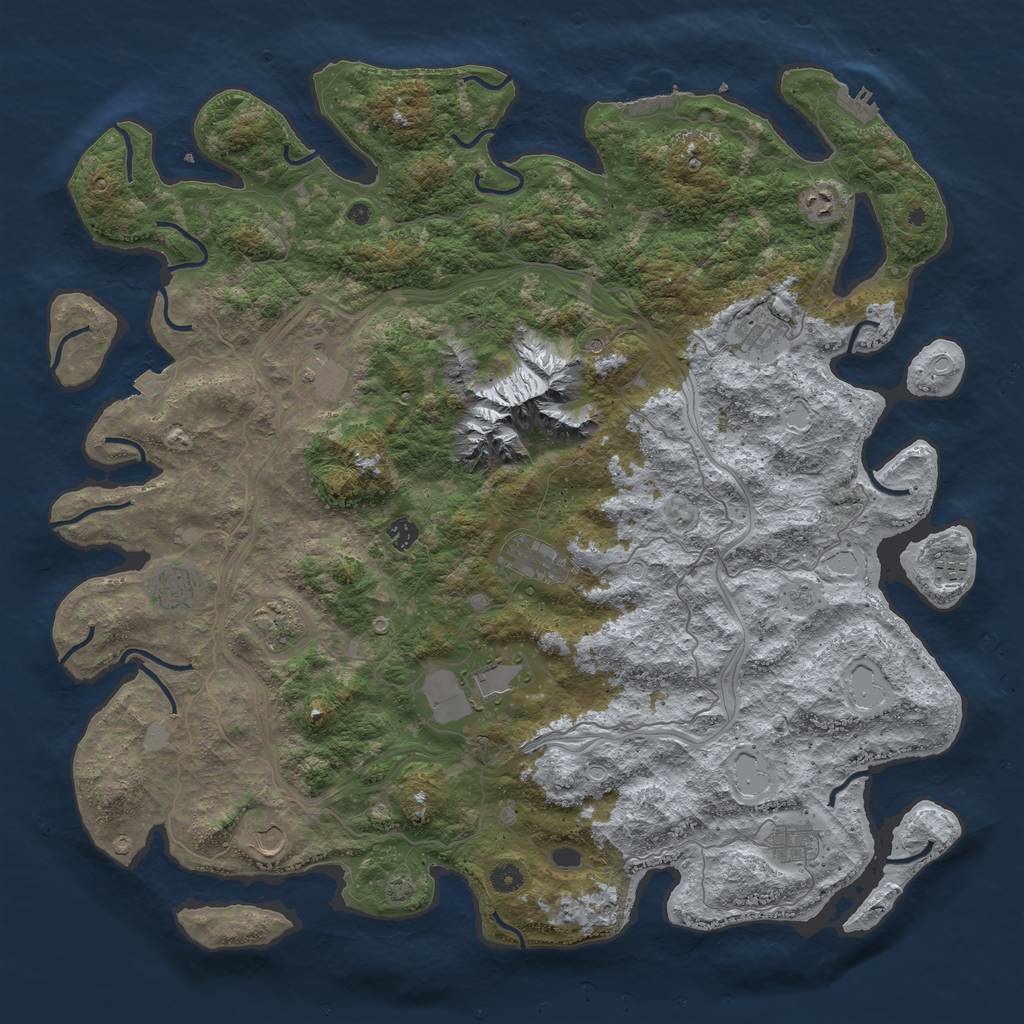 Rust Map: Procedural Map, Size: 5000, Seed: 56134534, 19 Monuments