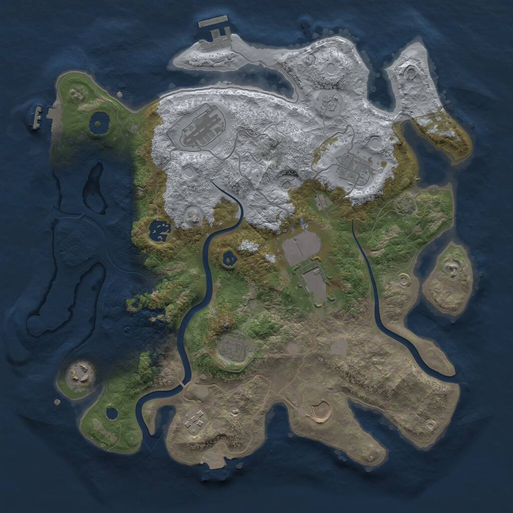 Rust Map: Procedural Map, Size: 3500, Seed: 466248192, 14 Monuments
