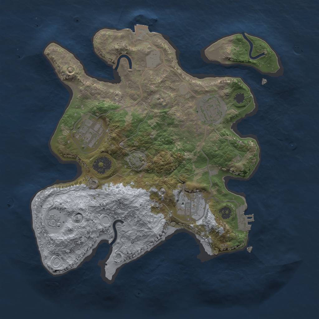 Rust Map: Procedural Map, Size: 2700, Seed: 1432551, 9 Monuments